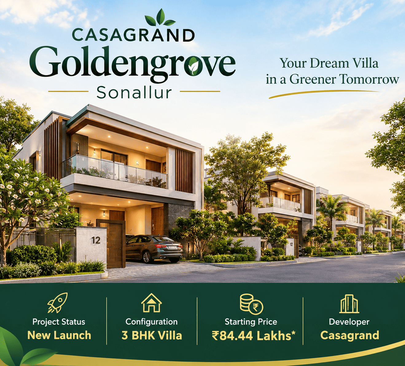 Casagrand Goldengrove Sonallur premium villas Chennai