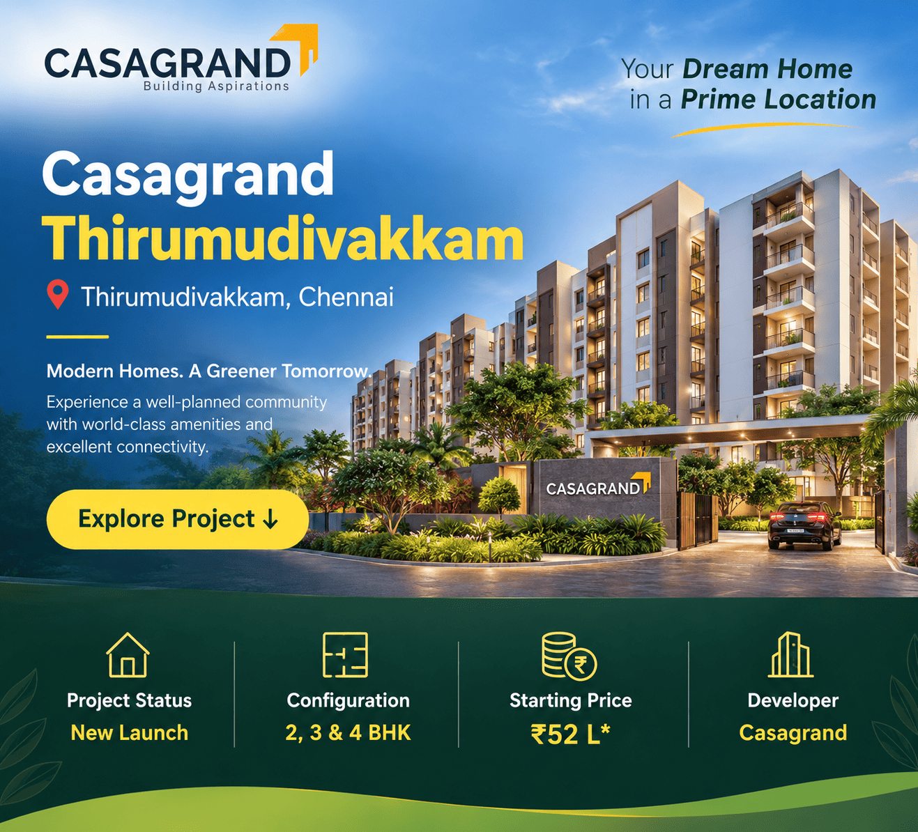 Casagrand Thirumudivakkam premium residential apartments Chennai